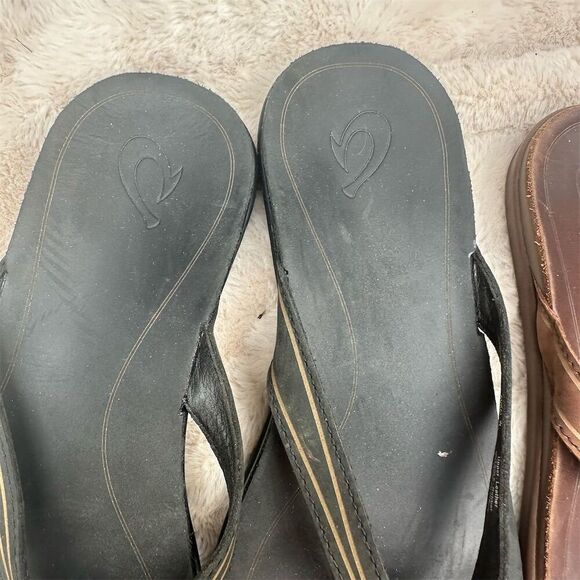 OluKai Women's Aukai Flip Flop Sandals Black Size 8 Bundle of 2 Pairs - Picture 4 of 12